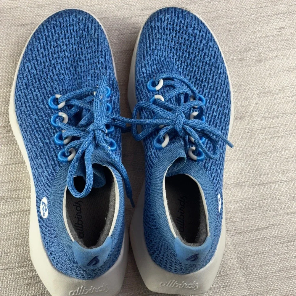 Allbirds Tree Dasher 2 Blue Knit Running‎ Shoes Womens Size 9.5 TD2 Sneakers